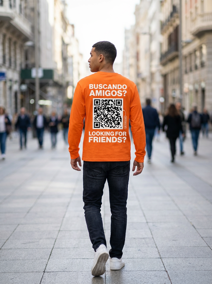 Classic QR Long Sleeve Shirt Men - HeyInterests
