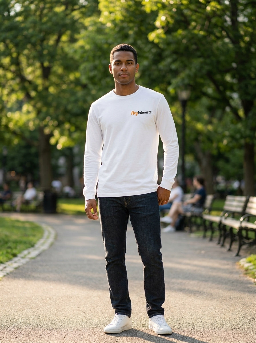 Classic QR Long Sleeve Shirt Men - HeyInterests