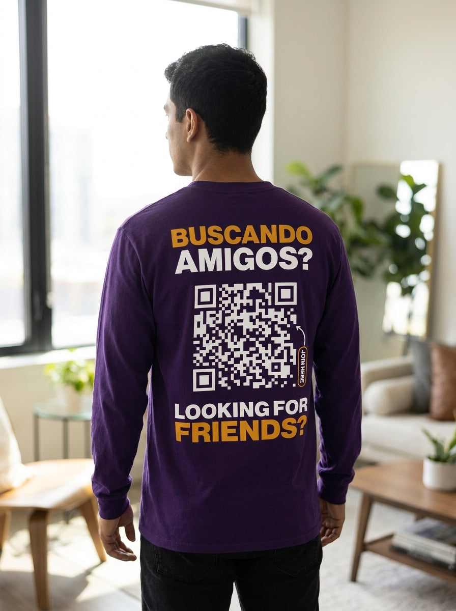 Classic QR Long Sleeve Shirt Men - HeyInterests