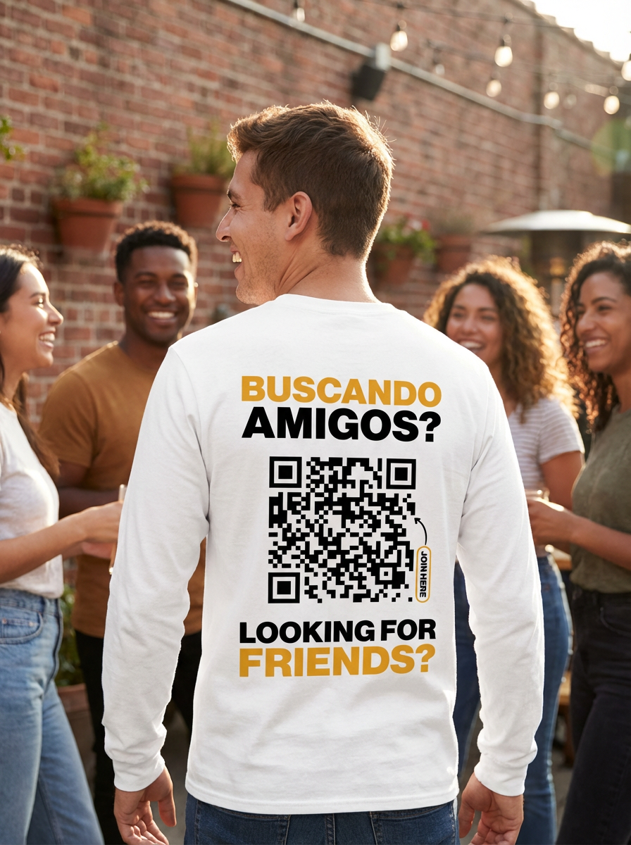 Classic QR Long Sleeve Shirt Men - HeyInterests